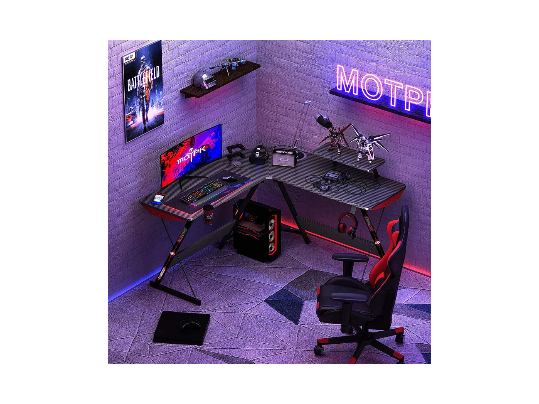 GAMEON L-Shaped Slayer I Gaming Desk with Accessories GAMEON L-Shaped Slayer I Gaming Desk with Accessories